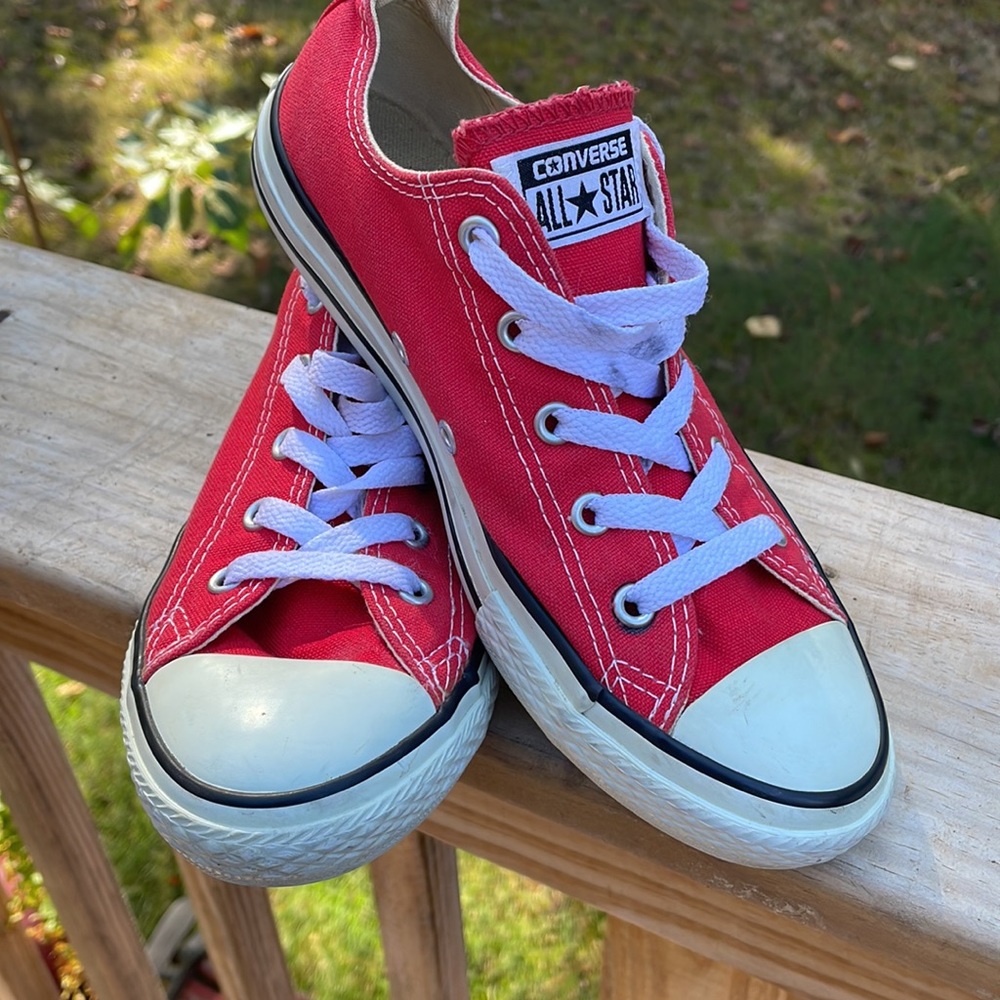 Converse All-Star Low Cut RED Sneakers Size Youth 3 - Picture 10 of 10